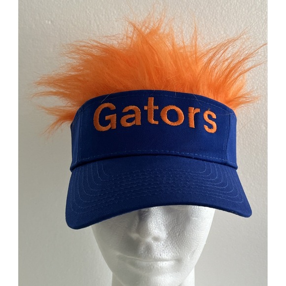 Florida Gators Orange Flair Hair College Sports Adjustable Blue Visor/Hat - Read - Picture 1 of 10